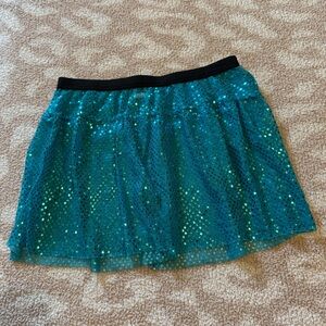 Teal Blue Sparkle Athletic Running Skirt